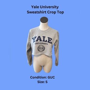 Yale University Sweatshirt Crop Top